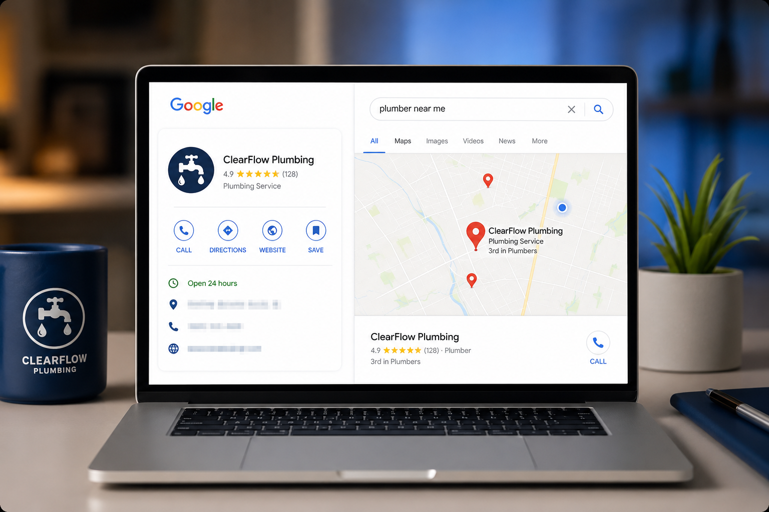 Local SEO Growth for a Plumbing Business project screenshot